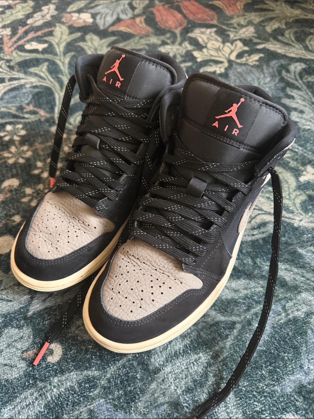 Jordan Men's High-Top Sneakers in Black, Grey and Cream